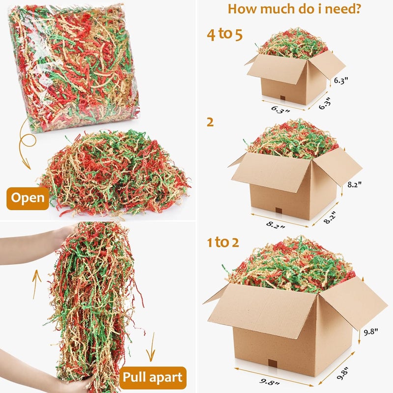 WUINOID Valentines Crinkle Cut Paper Filler 1/2 LB, Grass Cushion Shredded Papers for Gift Baskets, Box Bags Gift Wrapping, Crafts Decoration - Image 2